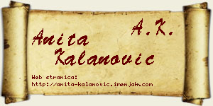 Anita Kalanović vizit kartica